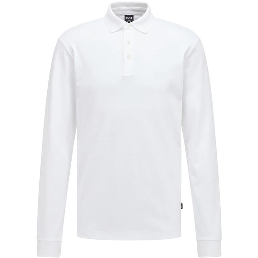 Hugo Boss Long Sleeve Polo Shirt - White